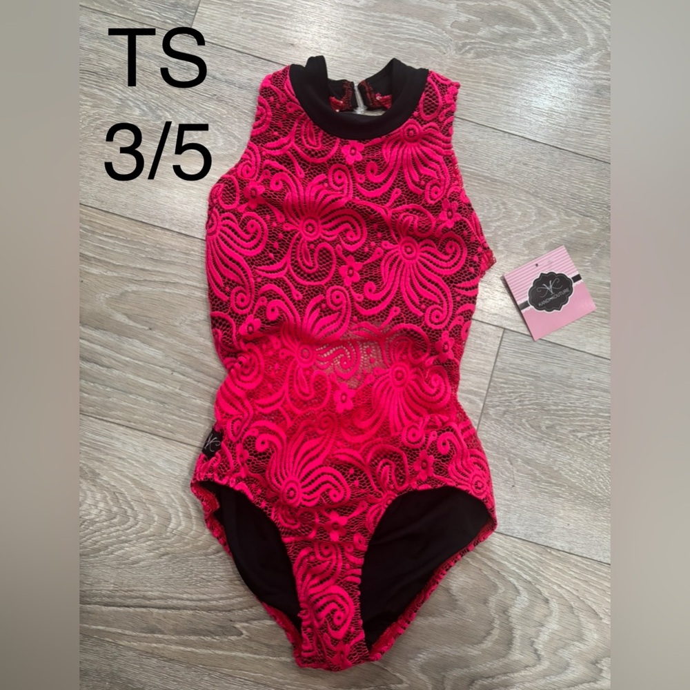 Pink and Black Kandi Kouture Leotard NWT